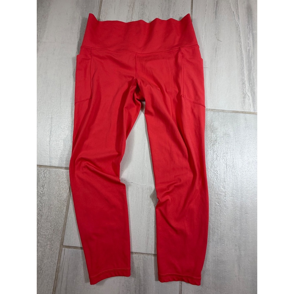 Athleta Salutation Stash Pocket II 7/8 Tight Red High Rise Leggings Medium